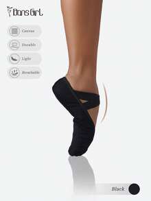 DonsGirl One Pair Of High Elastic Strong Wrapping Professional Ballet Shoes For Girls, Modern Dance Shoes, Classical Dance Shoes And Yoga Shoes - Black - View 9