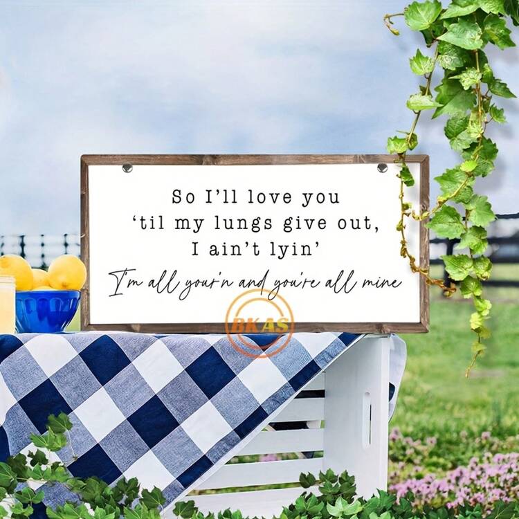 1 Piece Country Farmhouse Wooden Hanging Sign - "So I Will Love You Until My Heart Stops" - Genuine Bedroom Wall Art, Vintage Home Decor, 5.9x 11.8inch , With Twine Loop For Display, Vintage Home Decor Christmas Ornament - 彩色 - 查看 1
