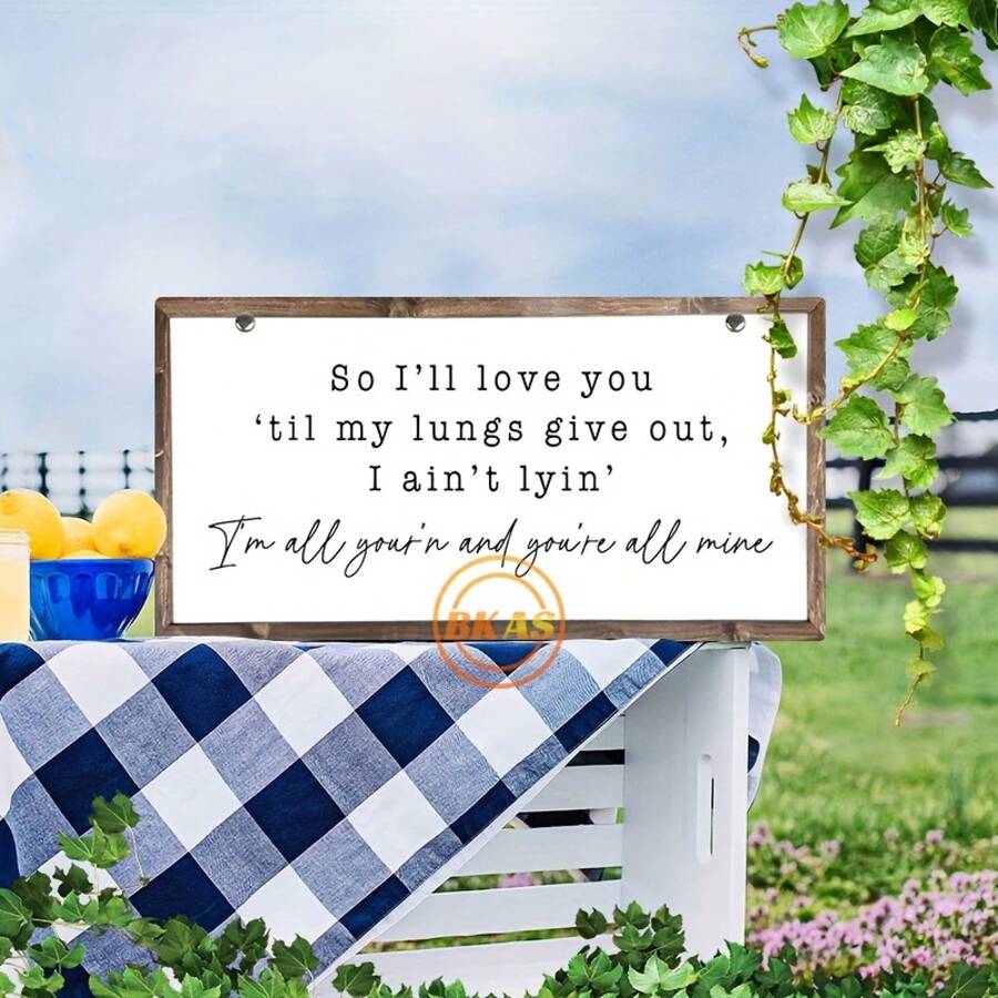 1 Piece Country Farmhouse Wooden Hanging Sign - "So I Will Love You Until My Heart Stops" - Genuine Bedroom Wall Art, Vintage Home Decor, 5.9x 11.8inch , With Twine Loop For Display, Vintage Home Decor Christmas Ornament - Nhiều màu - Xem 1