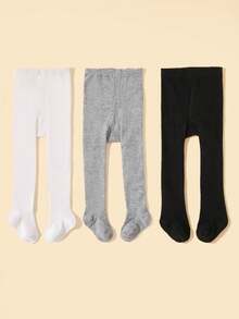 3 Pairs Black White Pink Baby Girls Seamless Mesh Leggings Tights, Toddler Stockings Soft Breathable Infant Pantyhose Travel Pants, Baby Essentials Daily Sports Dresser Leggings, Valentines Day Gift - Multicolor - View 20