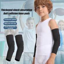 2PCS Knee And Elbow Pads For Youth Kids, Protective Gear Kneepad Knee Compression Padded Leg Sleeves For Volleyball Football Baseball Basketball Cycling