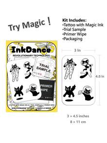 1 Set "Cute Cat" Revolutionary Technology Tattoo Stickers, Semi-Permanent Tattoos, Temporary Tattoos, Long-Lasting, Waterproof, Realistic Tattoo Effect, Plant-Based Formula, Product Number X023 - Black - View 3