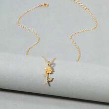 1 Piece Women's Fashion Pendant Necklace Fashionable Simple Three-Dimensional Flower Necklace For Daily Wear - Groin - View 5