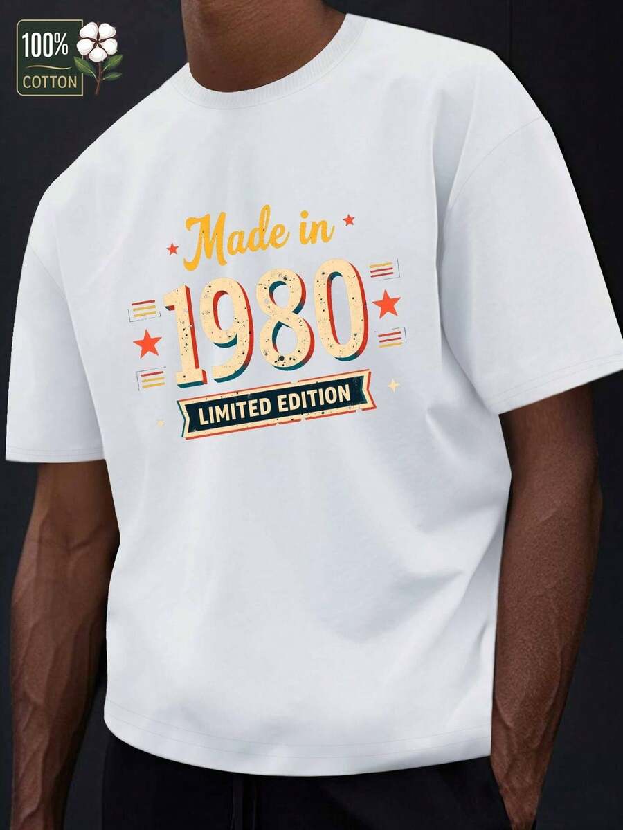 GILDAN Camiseta Vintage Edición Limitada 1980 para Hombres - Estilo Retro de los 80, 100% Algodón, Manga Corta con Iconos Musicales y Televisivos (Logo del MTV), Diseño Numérico 80s, Cuello Redondo Casual Ideal para Fiestas Temáticas Años 80 y Ropa casual, Camiseta para Hombre, Camisetas Vintage para Hombres, Camiseta para Hombres, Camisetas para Hombres, Camisetas para Hombre, Camisetas para Hombre, Camiseta Vintage, Camiseta Hombre Aniversario, Camisetas Gráficas para
