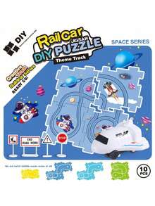 1 件 2025 新品 - 教育轨道车,DIY 组装城市地图场景构建电动拼图轨道车,男孩和女孩的礼物,生日礼物,圣诞礼物,完美礼物 - 彩色 - 查看 15