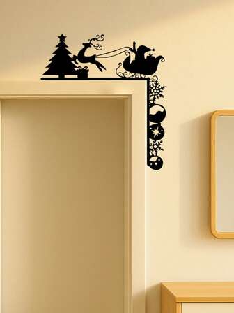 HELLOYOUNG 1 st juldekoration i metall med renskinn - fristående juldekoration för öppen spis, skrivbord och bokhylla - perfekt för fester och sammankomster, konst för kvinnor, lämplig för hemmet, vardagsrummet, uteplats- eller trädgårdsdekor, balkongen