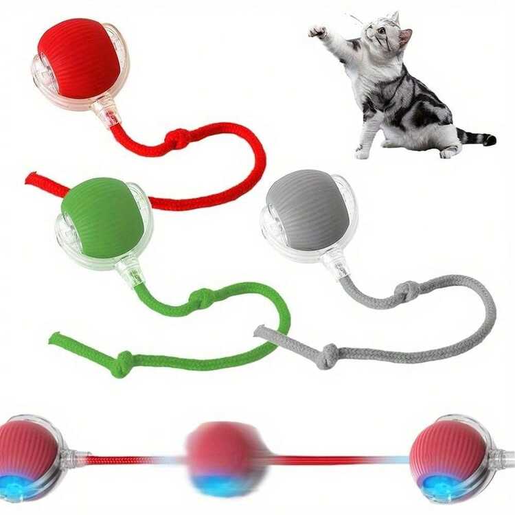 1 Piece Set Fully Intelligent 360 °     Rolling Pet Ball, Specially For Pets, 3 Modes With USB Charging LED Light, Features Self-Entertainment And Relaxation Functions, Durable Plastic Material, Suitable For Kittens And Dogs, Can Be A Holiday Gift For Pets - 隨機的 - 查看 8