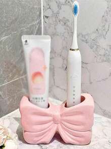 1个北欧风不对称蝴蝶结牙刷架，电动牙刷支架，化妆品收纳架，牙刷整理架，家居桌面装饰架，美观的房间装饰，家居装饰，节省空间的收纳整理，厨房、浴室、卧室配件，家居浴室装饰，夏季 - 彩色 - 查看 6