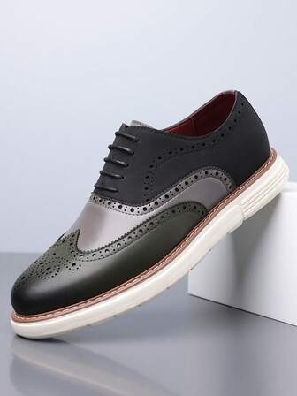 Men's Slip-On Leather Shoes, Fashionable British Style Casual Leather Shoes For Men