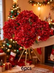 1Pc Artificial Hydrangeas With Stems - Real Touch, Suitable For Wedding Decorations, Home Decorations, Garden Decorations, Graduation Decorations, Gender Reveal Decorations, Bridal Showers, Party Gifts, Graduation Ceremonies, Party Decorations, Bridal Bouquets, Outdoor Decorations, Camping, Patio Decorations, Courtyard Decorations,