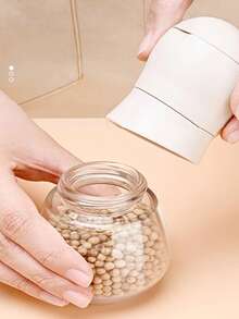 1个黑胡椒研磨器，手动家用研磨器，适用于黑芝麻、孜然、海盐、现磨黑胡椒、辣椒片，香料研磨瓶，不锈钢陶瓷芯，玻璃调味瓶 - 無色 - 查看 6