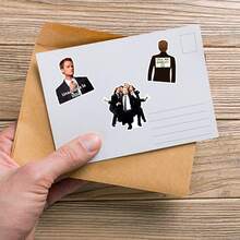 50张《老爸老妈的浪漫史》电视剧贴纸，卡通涂鸦贴纸，HIMYM粉丝的最佳礼物，可用于DIY装饰笔记本、笔记本电脑、冰箱、行李箱、手机壳等。 - 彩色 - 查看 5