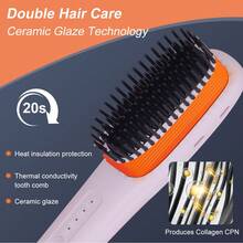 Hatteker Design Portable Electric Straightener Comb Hair Straightener Brush Hot Comb Brush - EU C Type Plug(220-240V) - View 9