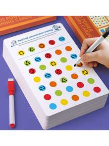 可重复使用的儿童涂色书、早期教育培训卡、圣诞礼物、生日礼物或学习用品；返校用品有助于提高思维能力和注意力。