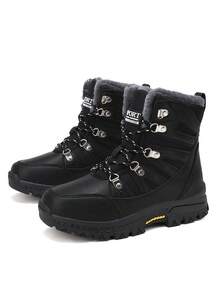 Women's Winter High-Top Thermal Lined Thick Warm Snow Boots - Black - View 8