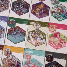 51pcs Horror Town Miniature Scene Sticker Book, Includes 20 Different Scenes And 31 Sticker Materials, Upgraded Laminated 3D Cartoon House DIY Landscaping Decoration Graffiti Sticker Scrapbook Supplies