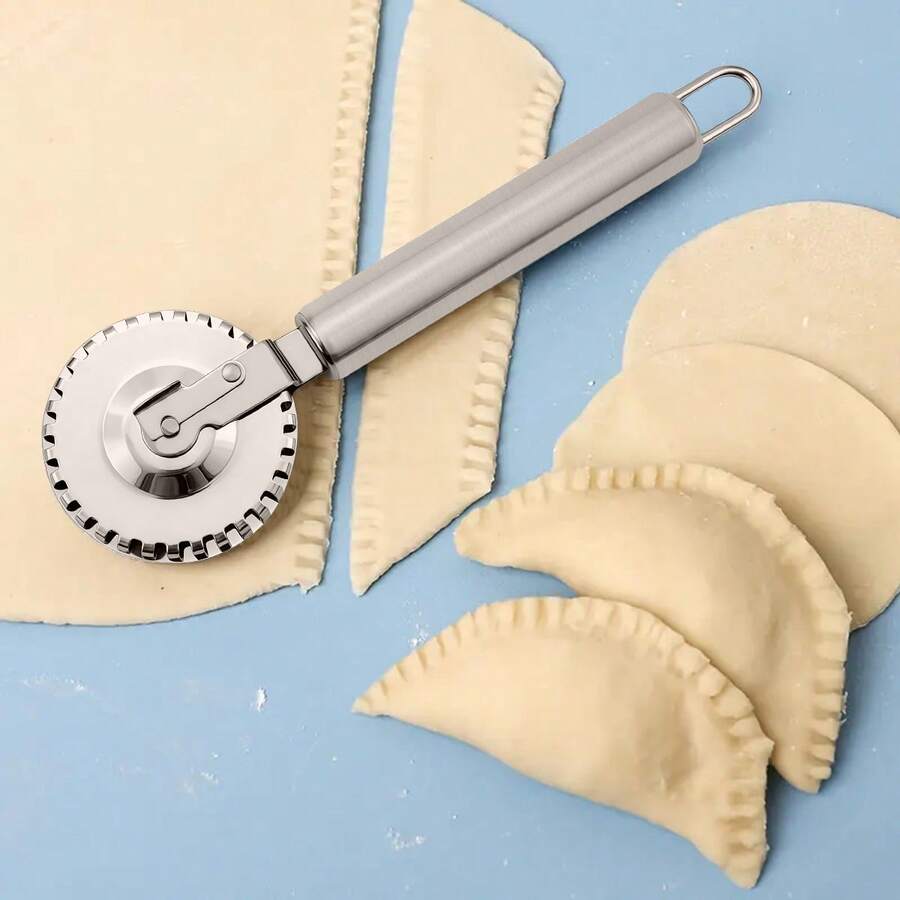 Dụng cụ cán bột đa năng bằng thép không gỉ dùng để nhào bột làm bánh, bao bì bánh ngọt, bánh empanada, mì Ý, bánh bao. - Bạc - Xem 1