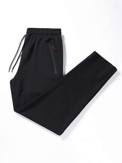 Pantalones casuales para hombres con cintura elástica y cordón, para deportes al aire libre, correr y ejercicio