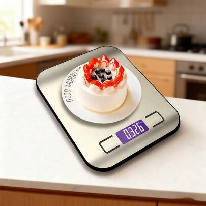 1pc Electronic Kitchen Scale, LED Display, 5kg/1g Precision, Slim & Lightweight Design, Accurate To 1g, Easy To Clean Stainless Steel Surface, Suitable For Baking, Cooking And Portion Control, Jewelry, Food And Snack Weighing, Baking Tool