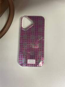 粉色格子图案可爱硅胶手机壳，适用于 16 Pro Max/17/12/14 Pro/15 Pro Max/13/XS Max，简约防震全包保护 - 粉色 - 查看 21