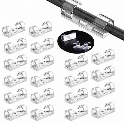 20PCS/60pc/100pc Outdoor Lighting Hooks,Pieces Mini Cable Clips, Christmas Outdoor Light Clips, Christmas Light Hooks, Adhesive Cable Clips,Cord Management Cable Clips Cord Clips Wire Holders For Cords Cable Holder Clip