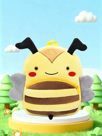 1pc Cute Bee Plush Backpack, Suitable For 2-4 Years Old Boys And Girls, Casual Daily Use