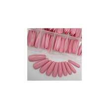 100pc Colored Coffin Press On Nails Long Ballerina False Fake Nail Tips Full Cover Manicure Design Acrylic Nails For Women Teen FFgirls (Dark Pink){Inchcolor_nameinch:InchDarkPinkinch} - 深粉紅色 - 查看 1