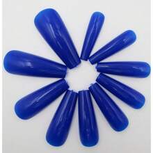 Colored Coffin Press On Nails Long Ballerina False Fake Nail Tips Full Cover Manicure Design Acrylic Nails 100pc For Women Teen FFgirls (Royal Blue){Inchcolor_nameinch:InchRoyalBlueinch} - 皇家藍 - 查看 6