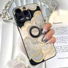 [Teléfono] Soporte de anillo de silicona, TPU antigolpes con agarre giratorio de 360°, cobertura total para phone 12, 13, 14, 15 y 16 (incluidos Pro/Pro/Plus). Colores: negro, blanco y azul. - Multicolor - Ver 5