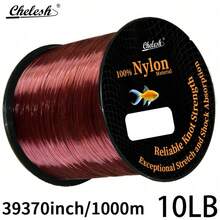 Chelesh Línea de pesca de nailon de 1000m/39370 pulgadas, de alta resistencia de un solo hilo, transparente, rosa rojo, burdeos, gris negro, verde oliva, con opciones de resistencia a la tracción de 6LB-38LB, duradera y resistente a la abrasión, lanzamiento suave, ligera y flexible, resistente a la corrosión, baja absorción de agua, textura suave, fácil de controlar y atar, adecuada para pesca de mar, pesca de estanque, pesca de carpas, pesca con señuelos, manualidades de joyería, regalo de pesca - Multicolor - Ver 21