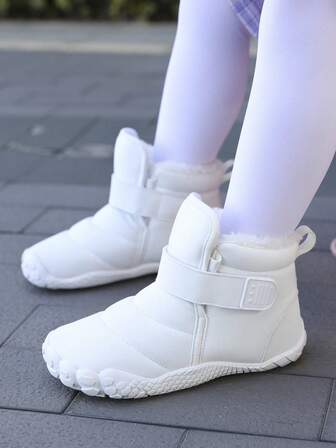 New Kids Wide-Toe Boots, Outdoor Mid-Top Fashion Anti-Slip Durable Snow Boots