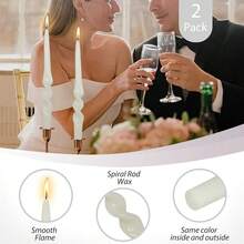 Spooky White Candle Sticks Tapered Candles,10 Inches Long Twisted Candlesticks Spiral Taper Candle Dinner Twirl Candles For Home Dinner Halloween Party Decoration,3D-White{Inchcolor_nameinch:InchWhiteinch,Inchsize_nameinch:Inch9INCHinch} - 白色的 - 查看 9
