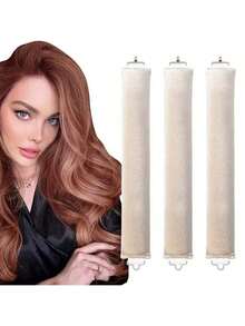 3pcs/4pcs Set No Heat Hair Curler Tools, Convenient Hair Styling Set Includes Foam Hair Rollers, Sleep Curlers, Rubber Curling Rods For Women, Slouchy Wave Sleeping Hair Curler Tube Set, Minimalist European & American Style