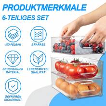 6 Stücke transparente Kühlschrankaufbewahrungsbehälter in 3 Größen, multifunktionale schubladenartige Lebensmittelaufbewahrungsboxen mit klaren Trennelementen, lebensmittelhaltende Aufbewahrungsboxen, platzsparende Küchenorganisationsboxen, moderne Lebensmittelkategorisierungsboxen, geeignet für Kühlschranktüren und Arbeitsplatten, lebensmittelechte Qualität - transparent - Übersicht 9