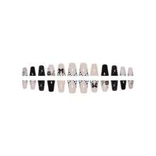 Duck Press On Nails Medium Cute Star Press On Cool Style Fake Nails Glossy Black Bow Star Shiny Rhinestone Design French Nails Cute Press On Nail Leopard Print Manicure Nude Stick On Nails For Women{Inchcolorinch:InchColorfulinch} - đầy màu sắc - Xem 8
