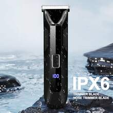 Conduroma 男士体毛修剪器，Manscape 球形阴毛修剪器，3 合 1 男士理容套装，适用于腹股沟、身体、面部，干湿两用电动剃须刀，可更换陶瓷刀片，男士礼物，黑色。