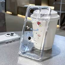 Funda creativa para teléfono 1 pieza de funda transparente a prueba de golpes diseñada con un patrón de astronauta espacial, compatible con los modelos de  11, 12, 13, 14, 15, 16, XS, XR, X, 7, 8, 12, 13 Mini Plus Pro Max SE Series, lo que la convierte en un gran regalo para una novia, novio, amigo, o incluso como una funda suave a prueba de golpes para chicas y mujeres. - 1 pieza - Ver 10