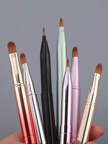 Personalized Custom 2025 New Stretchable Lip Brush Double-Ended With Cap Concealer Makeup Brush Lipstick Brush Lip Brush Small And Portable Makeup Tool - Multicolor - View 4