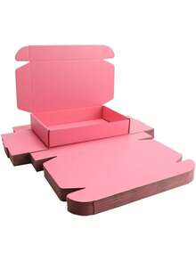 粉色包装盒，适用于电商包装、粉色礼品盒，非常适合DIY项目、儿童礼物、母亲节礼物、批发/零售运输，以及运输和储存各种小物件。礼品盒，小型企业用品，价格实惠。 - 彩色 - 查看 3