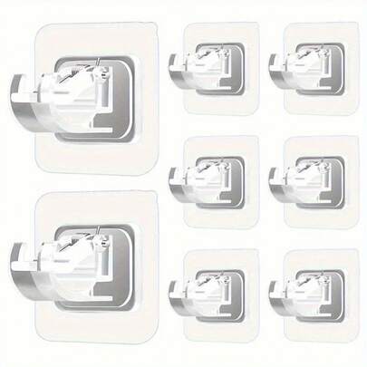 8-Pack Adjustable Curtain Rod Brackets - No Drilling Required, Easy Installation, Multi-Functional Telescopic Hooks Suitable For Home Shower Curtains And Towel Hanging