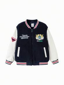 Balabala Kids Boys Baseball Cotton Jacket, Winter 2025 Warm & Stylish