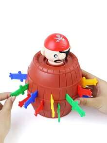 Kids Pirate Barrel Gag Desktop Game, Wooden Barrel Knife Popping Out, Two Sizes Available, Suitable For Parent-Child Interaction, Gathering With Friends, Children's Christmas Gift