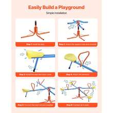 Kids Seesaw, 110 Lbs Load Capacity Per Seat, Sit And Spin Teeter Totter With 4-Prong Support Legs, Kids Outdoor Playground Equipment, Swiveling 360 Degrees Rotating For Children Aged 3+, 4 Seats - 110 lbs - 查看 5