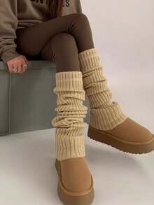 40cm Thick & Long Japanese Style Women's Knitted Leg Warmers, Thigh High Over The Knee Leg Warmers, Yoga Leg Warmers, Autumn/Winter
