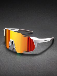 1pc Oversized Outdoor Bicycle Sports Eyeglasses, One-Piece Unisex Ski Mountaineering Windproof Cycling Goggles - Gradient - View 13