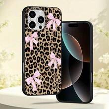 Pink Bow And Leopard Print Fashion Large Hole Lens Phone Case For IPhone 16E/16/16PRO/16PROMAX/15/15PLUS/15PRO/15PROMAX/14/14PLUS/14PRO/14PROMAX/13/13mini/13PRO/13PROMAFOR-YOUR-BELOVED-PHONE Christmas Phone Case - 款式1(1件) - 查看 4