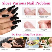100pc Colored Coffin Press On Nails Long Ballerina False Fake Nail Tips Full Cover Manicure Design Acrylic Nails For Women Teen FFgirls (Black){Inchcolor_nameinch:InchBlackinch} - Black - 查看 5