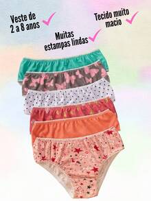 Set Of 10 Comfortable Girls' Panties For Children Ages 2 To 8 - Valentina DESC - 彩色 - 查看 2