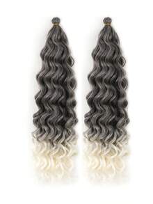 2Pcs/Set 18Inch Ocean Wave Crochet Braid Hair Hawaii Afro Curls Natural Synthetic Braiding Hair Extensions For Women - Multicolor - View 13