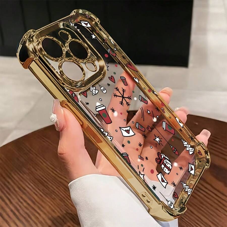 Estuche de Teléfono de Caja de Regalo de Navidad para 17, 16e, 16, 15, 14, 13, 12, 11,, Pro X XR XSMAX 8, Plus - Estuche Trasero Transparente Suave a Prueba de Golpes, Accesorios de Vacaciones, Impresión de Vacaciones, Material Duradero, Impresión, Entusiastas de la Tecnología, Compradores de Vacaciones - Colores mixtos - Ver 1